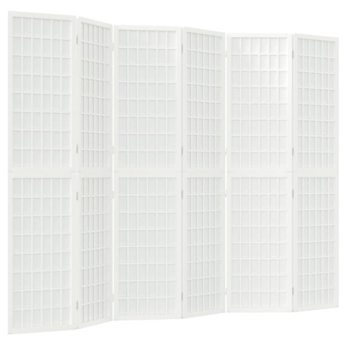 vidaXL Składany parawan 6-panelowy, styl japoński, 240x170 cm, biały