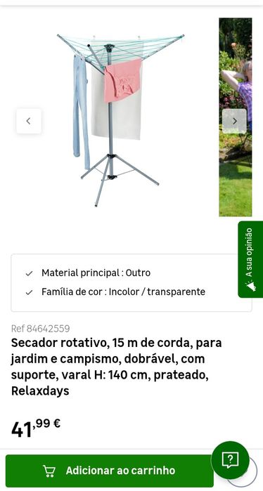 Estendal Rotativo para Jardim ou Campismo
