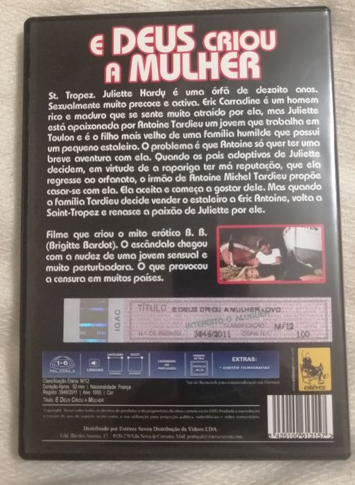 E Deus Criou a Mulher, Brigitte Bardot  - dvd raro