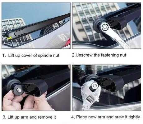 NOVO - Braço Haste limpa vidros traseiros + escova