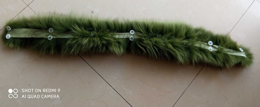 Obszycie kaptura kołnierza lis naturalny 80 cm khaki