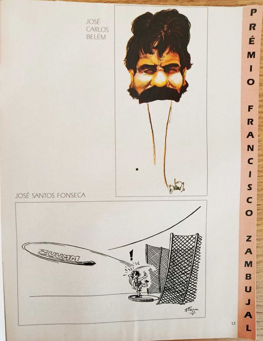 Revista A Bola Magazine de dezembro de 1990 - caricaturas
