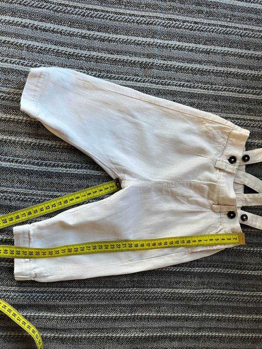 Світлі штани з підтяжками 9-12міс 76см