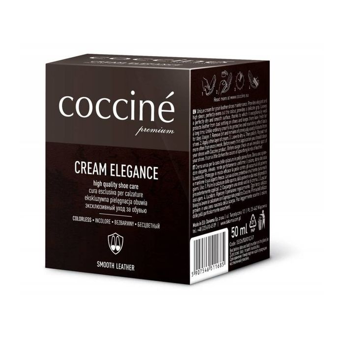 Pasta do butów krem skóry gładkiej Cream Elegance jasny szary 50 ml