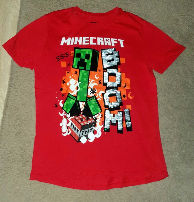 Dziecięca koszulka Minecraft z cekinami