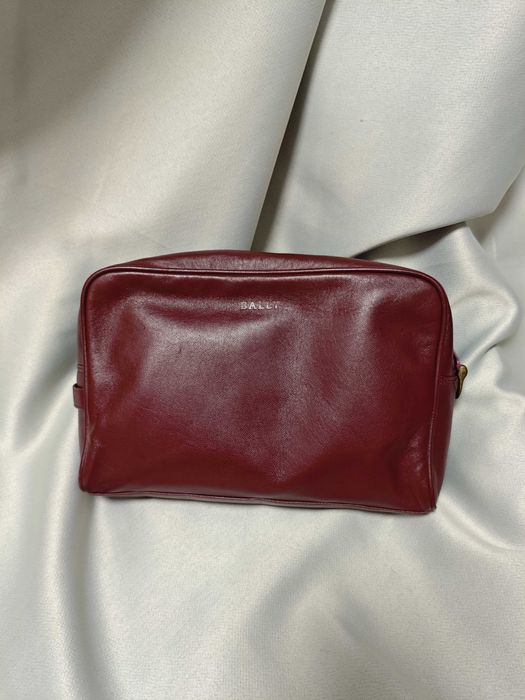 Bally бордова шкіряна сумка чоловіча косметична несесер подарункова