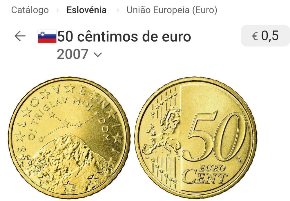 Moeda 0,50€, Eslovénia 2007