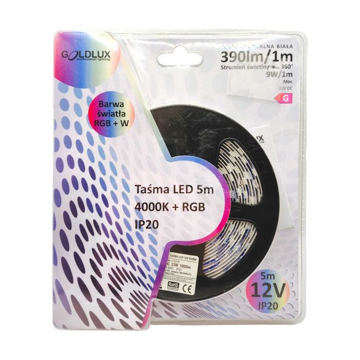 Taśma LED 12V 24W 300 LED 5m IP20 RGB + 4000K / 390lm