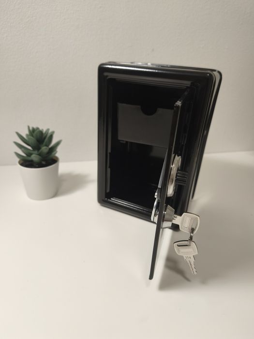 Mini Cofre cor preto 2 chaves novo