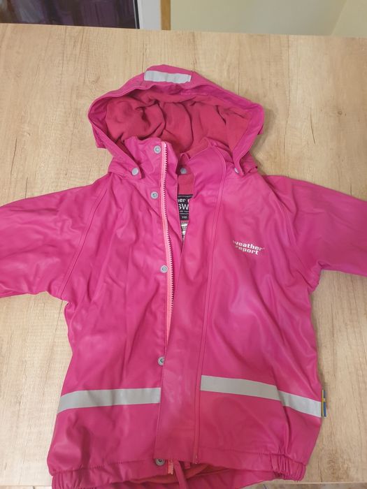 Kurteczka różowa przeciwdeszvzowa z odblaskiem