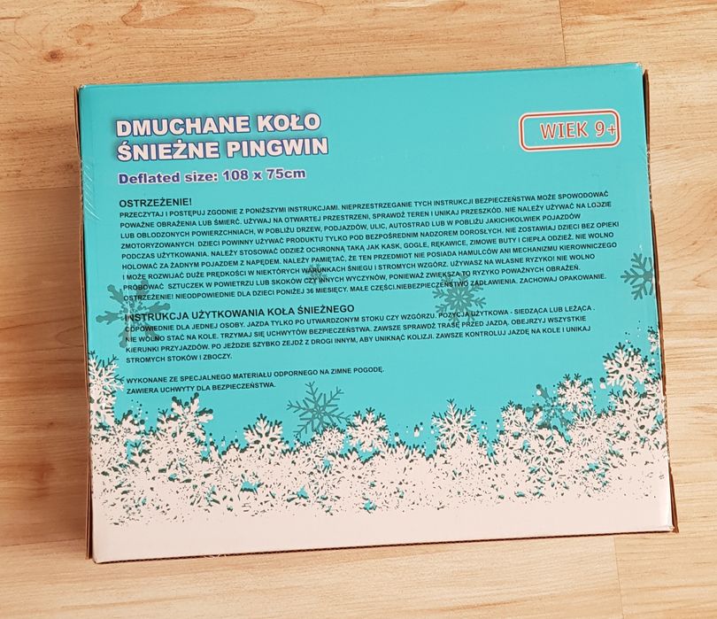 Dmuchany pingwin do jazdy na śniegu