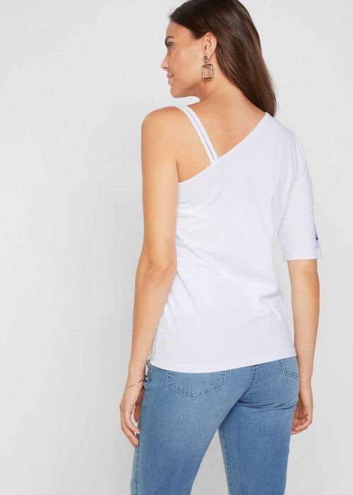 B.P.C t-shirt asymetryczny z nadrukiem ^40/42