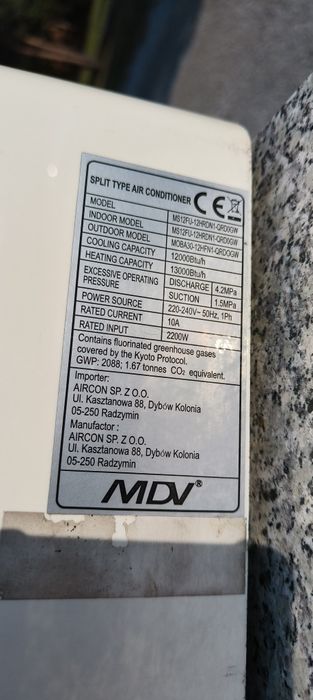 Klimatyzator klimatyzacja MDV komplet