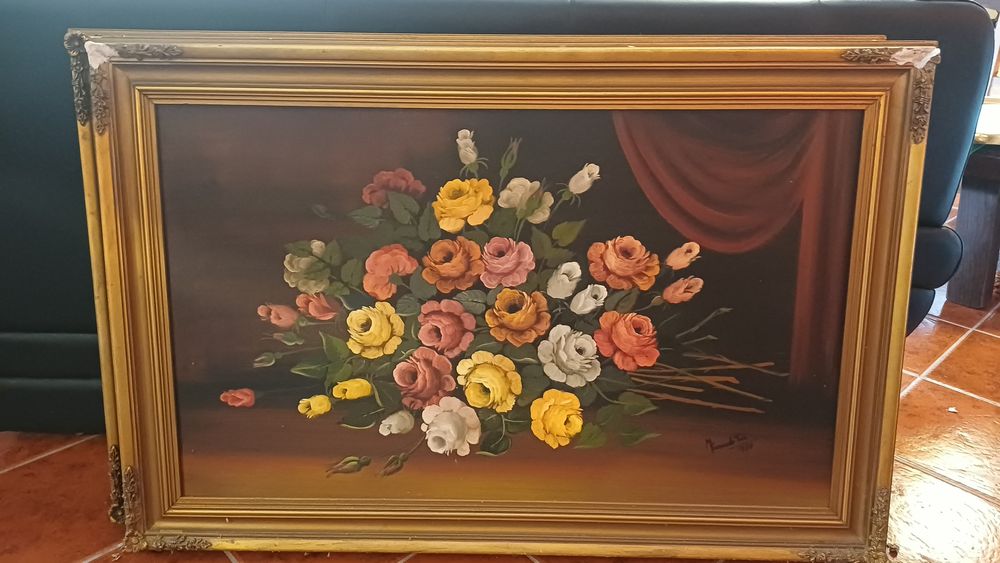 Quadros antigos pintados à mão