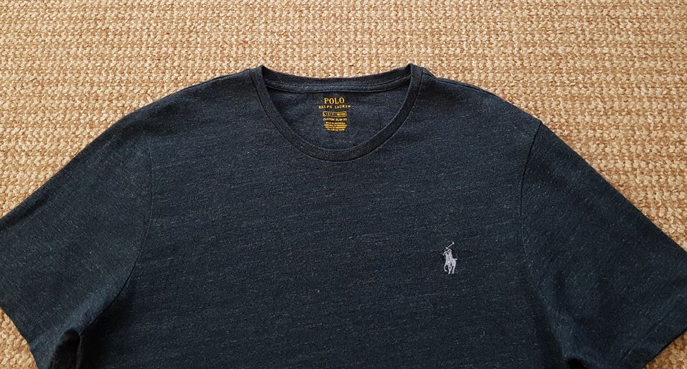 футболка Ralph Lauren Polo custom slim fit оригинал L синяя