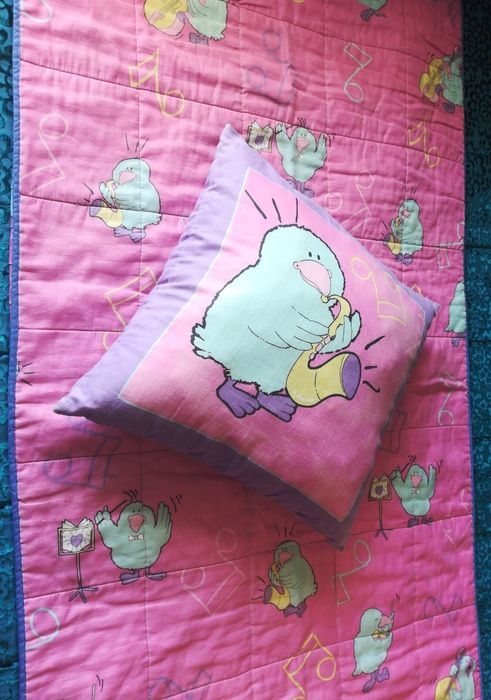 Colcha coberta cama solteiro c/ uma fronha almofada decoração juvenil