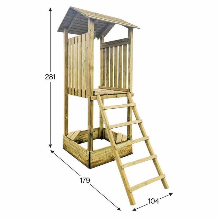 Wieża Hektor z Daszkiem + Piaskownica i Drabinka Wyprzedaż!