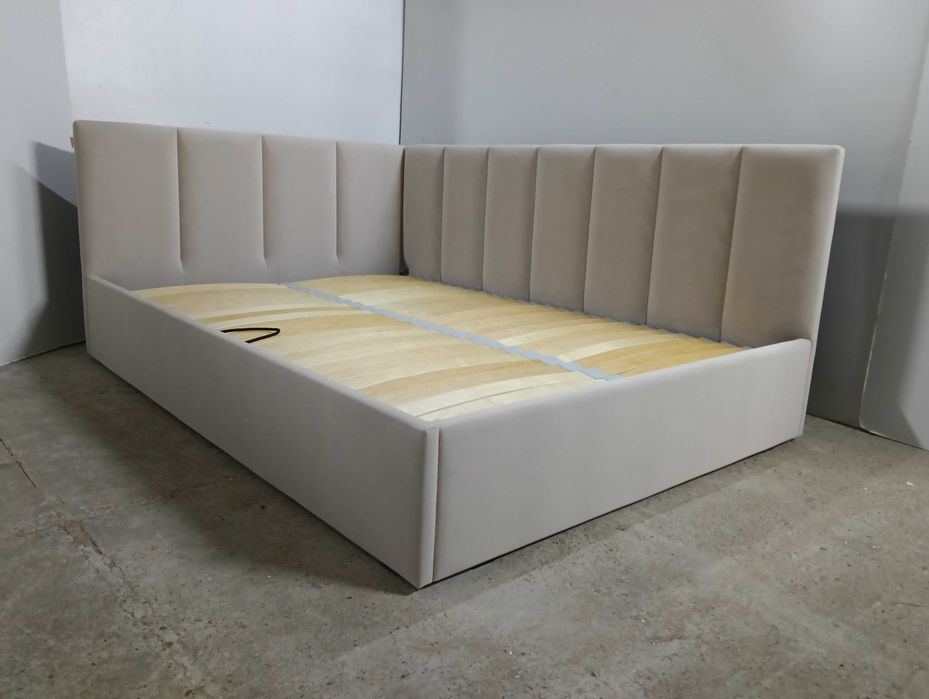 PROMOCJA ŁóżkoTapicerowane Młodzieżowe Narożne StelażMetalowyPojemnik