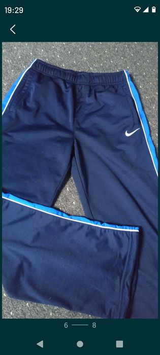 Treningowe spodnie dresy Nike  granat komfort wzrost 152-158 cm