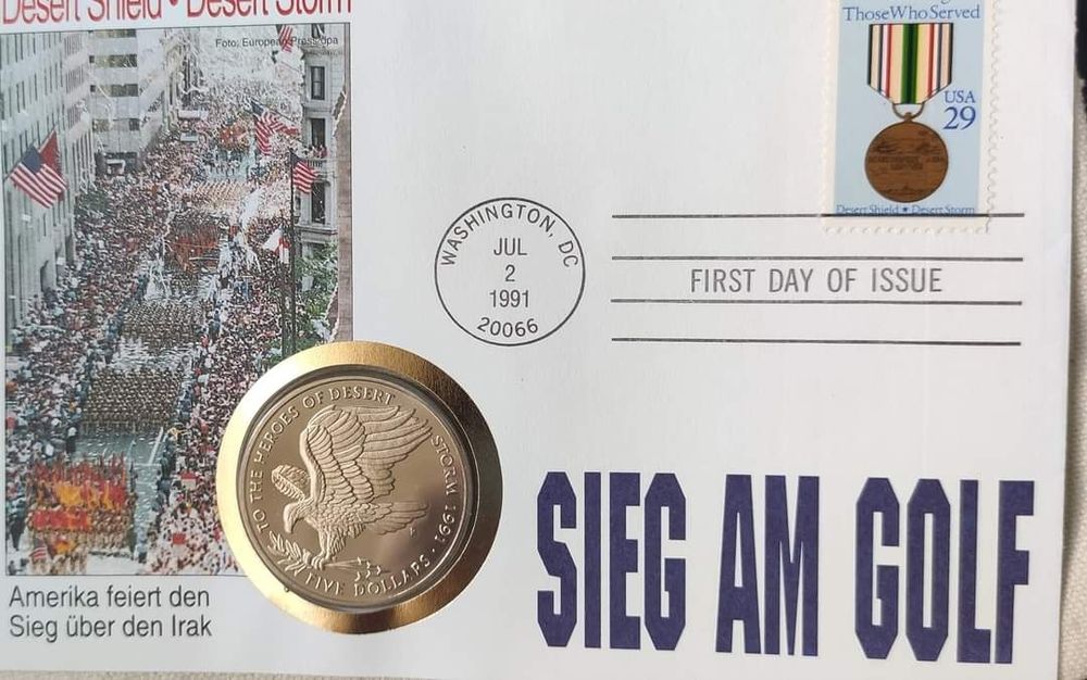 Маршалові острови ( в номерному конверті) 5 доларів 1991 року " Героям