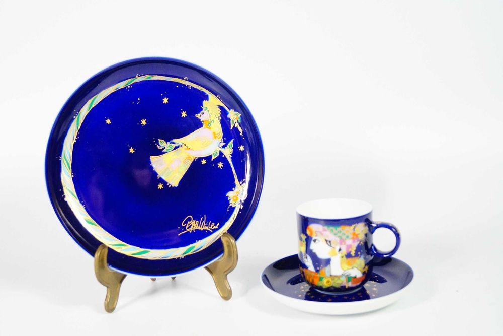 Filiżanka Rosenthal Baśnie 1001 Nocy Wiinblad Kobalt piękna