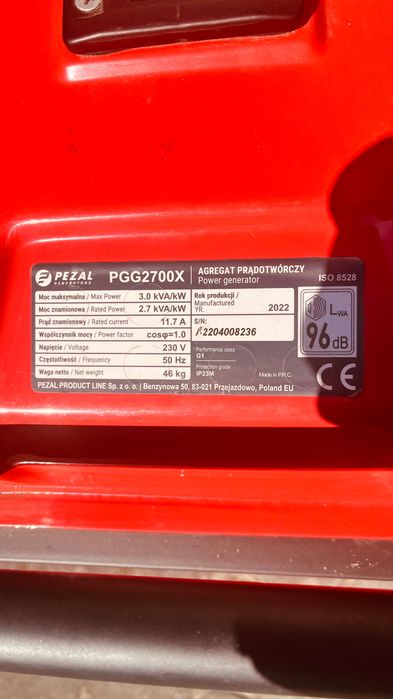 Agregat prądotwórczy Pezal PGG 2700X