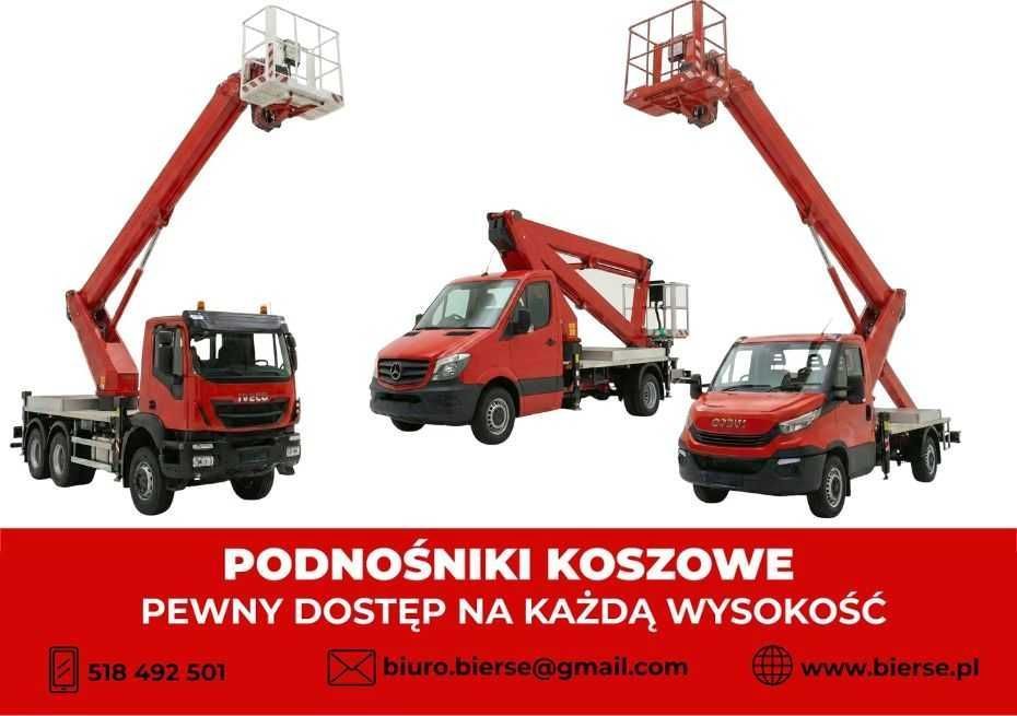 Podnośnik koszowy na samochodzie – wynajem w całej Polsce zwyżka auto