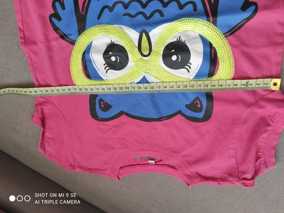 Koszulka T-shirt 140/146 różowa z nadrukiem