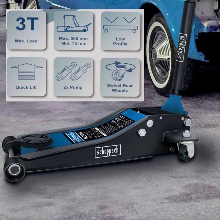Домкрат підкатний 3т 5мм-505мм SCHEPPACH SCH-TH33013 Germany