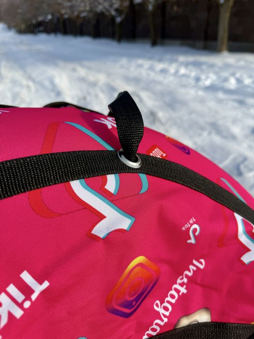 Тюбінг ватрушка 100 см, камера в комплекті "Рожевий Тікток"