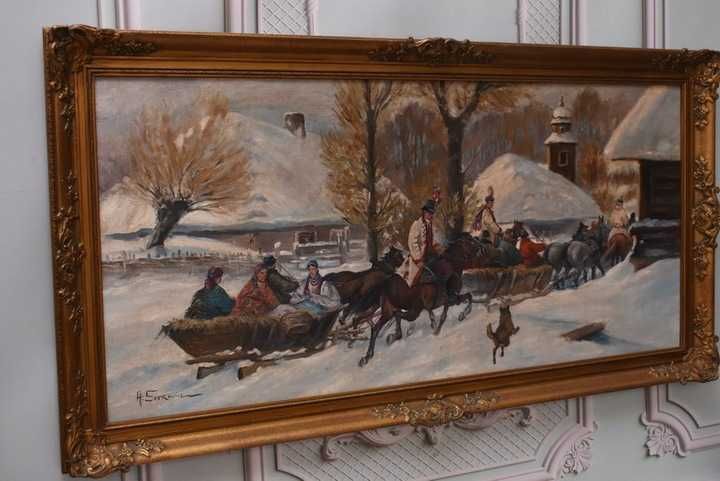 A. Setkowicz - Wyprawa Do Kościoła - Wieś Sanie Zima - Stary Olejny