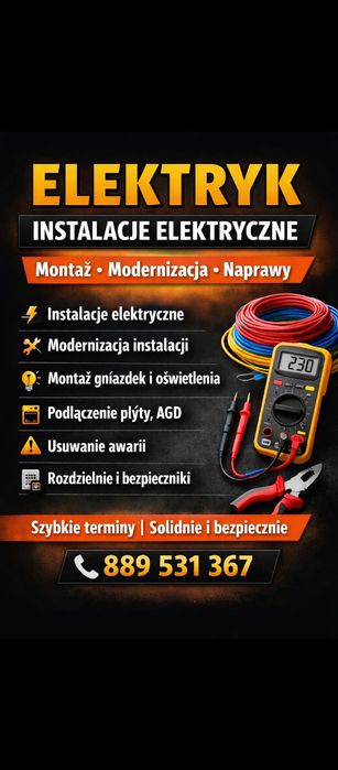 Elektryk – instalacje elektryczne | Monataż • Modernizacja • Naprawy