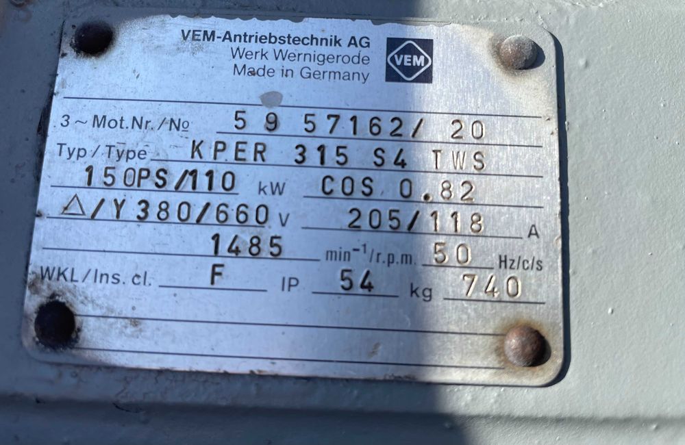 Silnik elektryczny 110 kW 1480 obr VEM