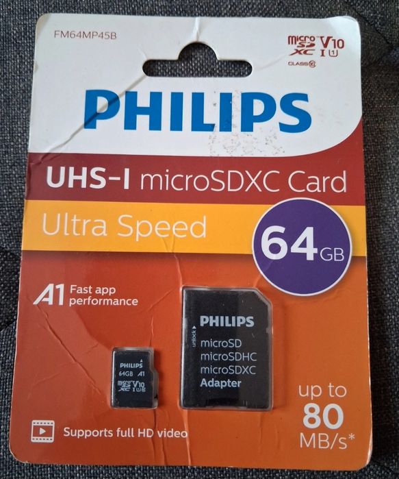 Philips microSDXC 64GB karta pamięci z adapterem