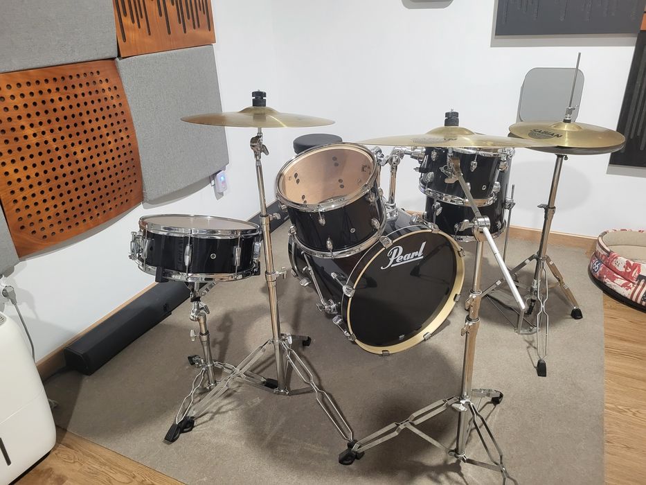 Bateria Pearl EXPORT completa + pratos Sabian,