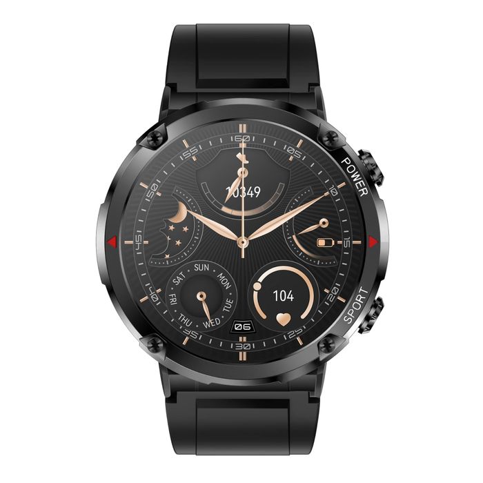 smartwatch gravity gt21-1+ czarny pasek silikonowy