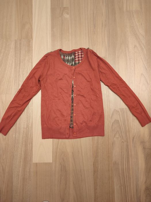 Casaco de malha em tom tijolo Tam M