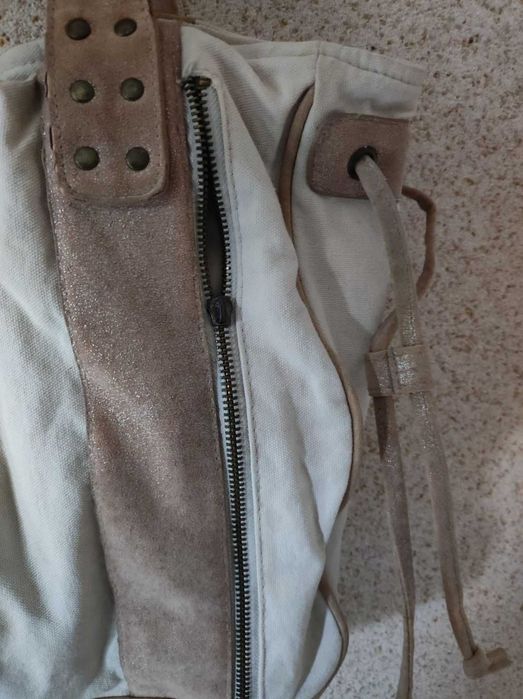 torba shopper torebka na ramię do ręki lniana safari reserved