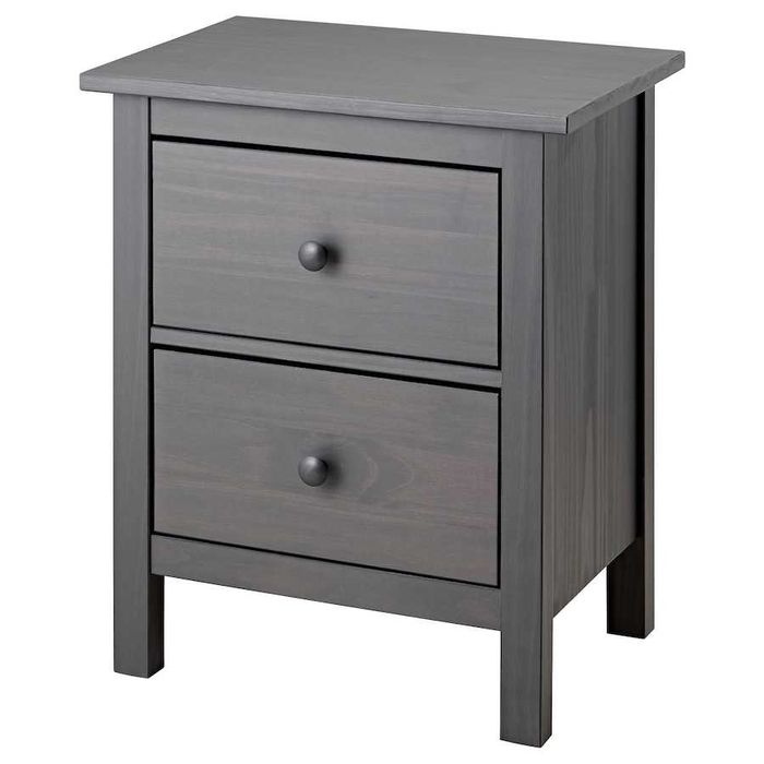 Cama de casal HEMNES marrom-preto, 180x200