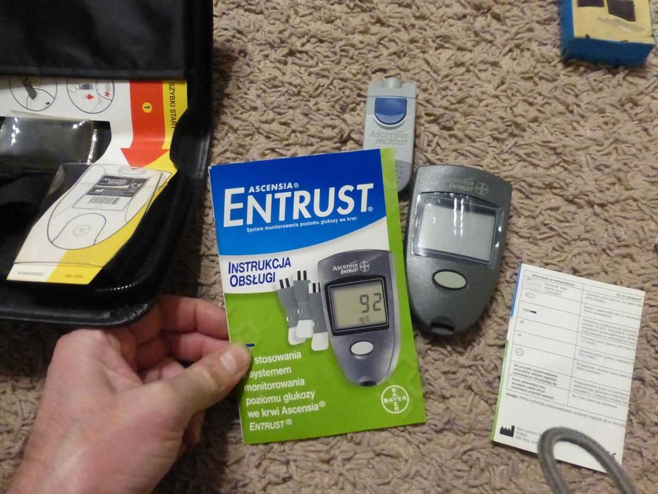 Glukometr zestaw Bayer Ascensia ENTRUST używany