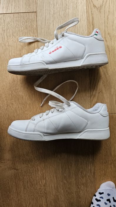 Buty damskie trampki sneakersy skórzane białe Diadora włoskie