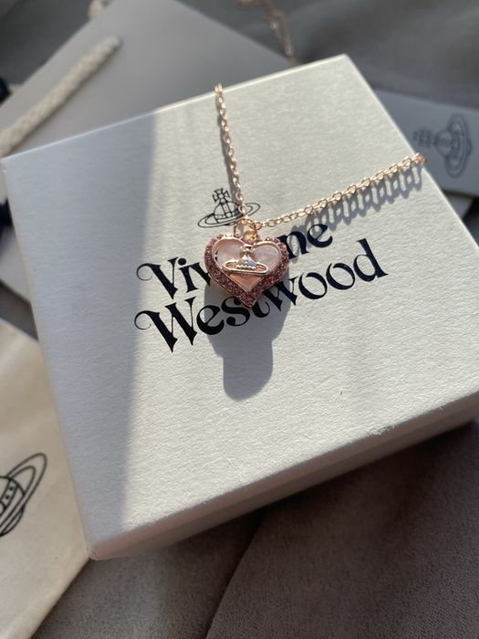 Кулон Vivienne Westwood Pink Heart рожеве золото