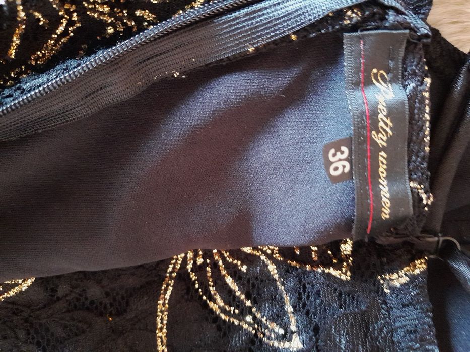 Suknia długa czarno-zlota r.36"Pretty Women"