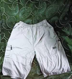 Новые мужские длинные шорты-бриджи серо-бежевые.