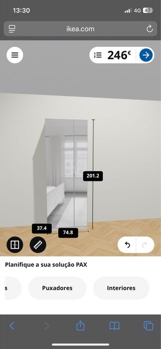 Roupeiro modular Pax Ikea espelho