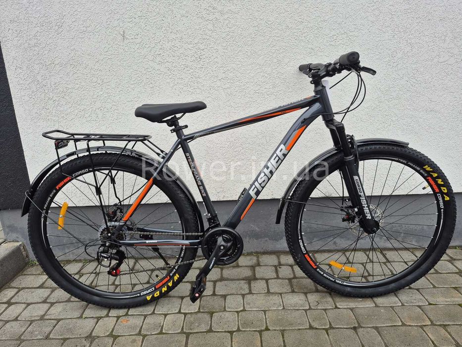 Велосипед найнер гірський 29 ST Corso «FISHER» FS-83260 сталь 21", (к-т SHIMANO) чорно-сіро-червоний