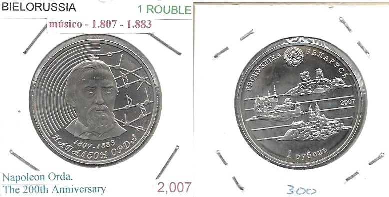 Bielorrússia - - - 1 Rouble - 2007 -  - Napoleon Orda -  - Moeda Proof