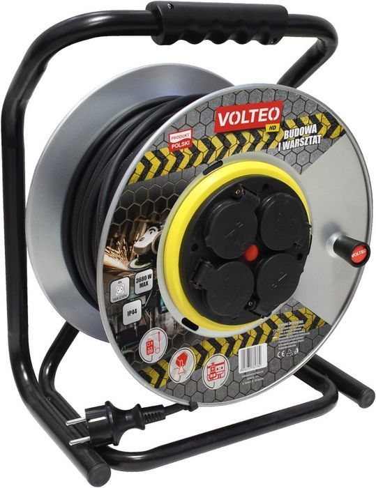 Przedłużacz Heavy Duty Metalowy Bęben 50M H05Rr 3 x 2,5 Ip44 - Volteo