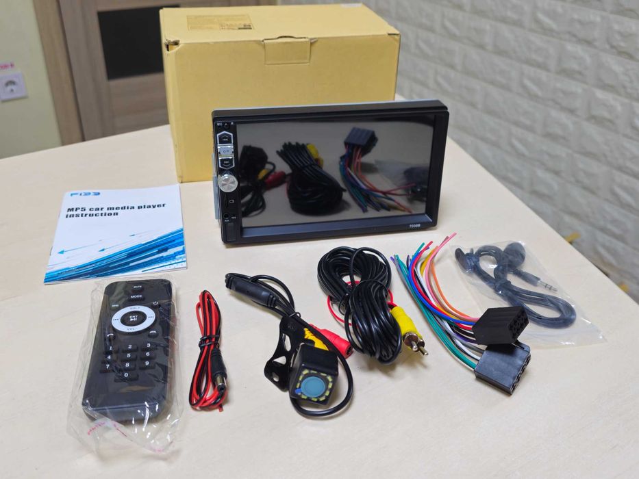 1-DIN Авто магнітола 7" PODOFO 7039B д/к USB,BT,AUX,SD сенс