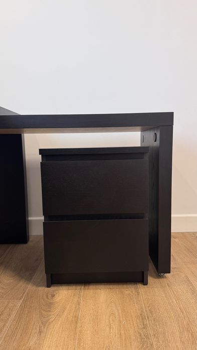 Стіл письмовий з висувною панеллю та тумбою IKEA MALM ідеальний стан